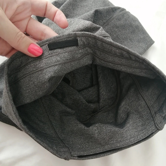 Lululemon Train Times 17" Crop High Rise Leggings Heathered Gray with Mesh 4 - Picture 10 of 16